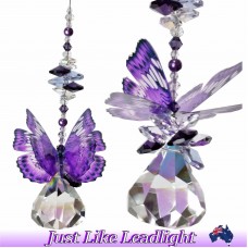 BUTTERFLY crystal suncatcher, window hanging rainbow prism crystals baby gift    222435026815